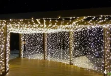 Идеи для декора светодиодными занавесами