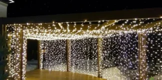 Идеи для декора светодиодными занавесами