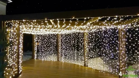 Идеи для декора светодиодными занавесами